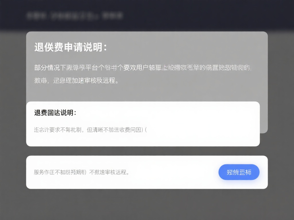 退费申请说明：部分情况下，平台可能会要求用户提交一